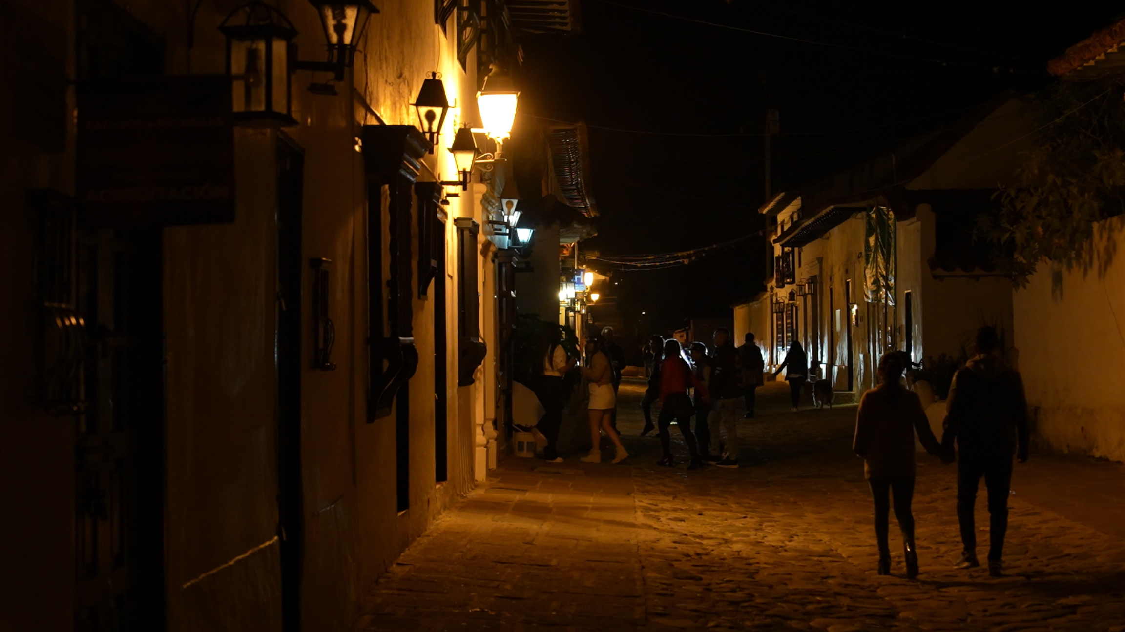street in town at night 
