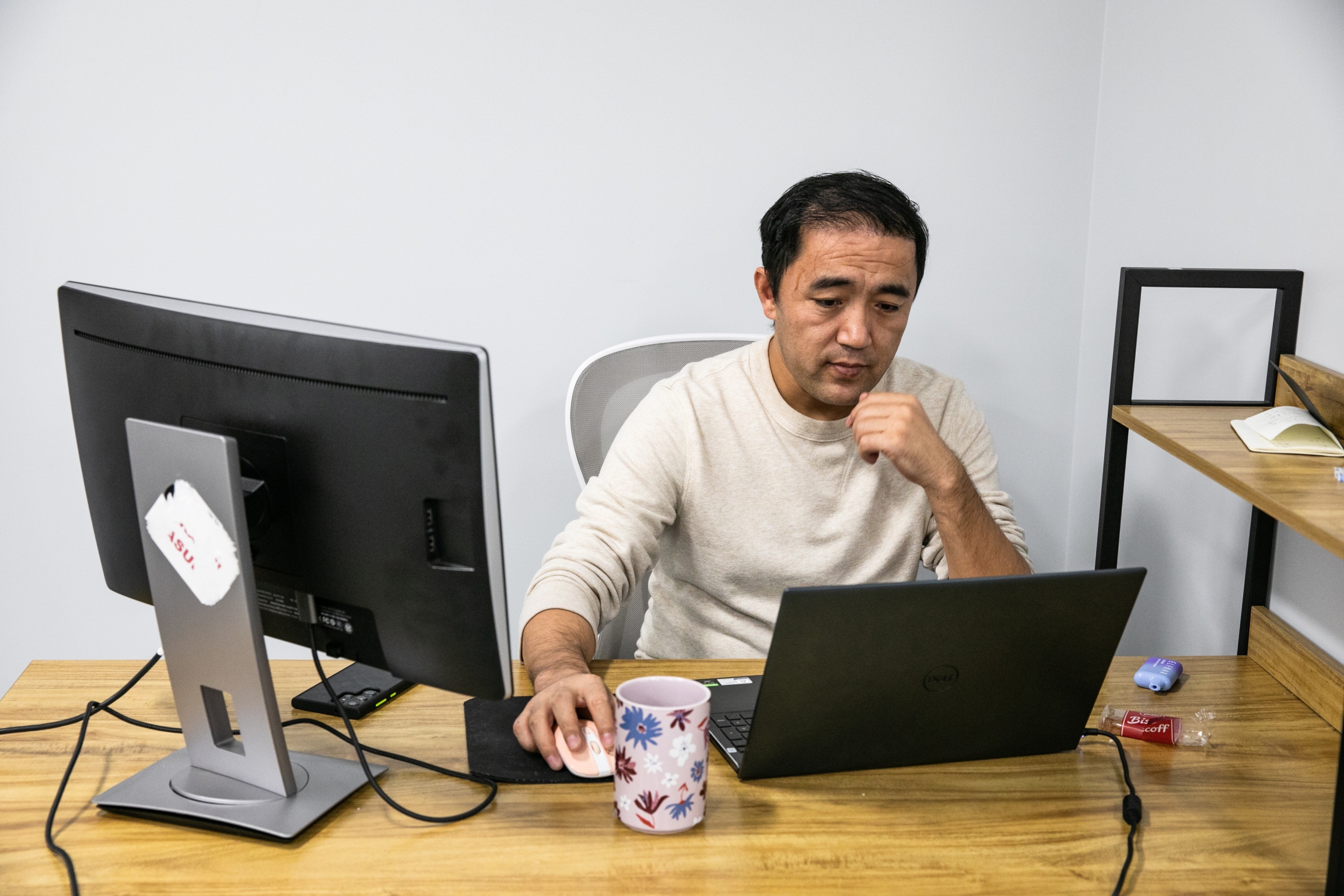 man at desk