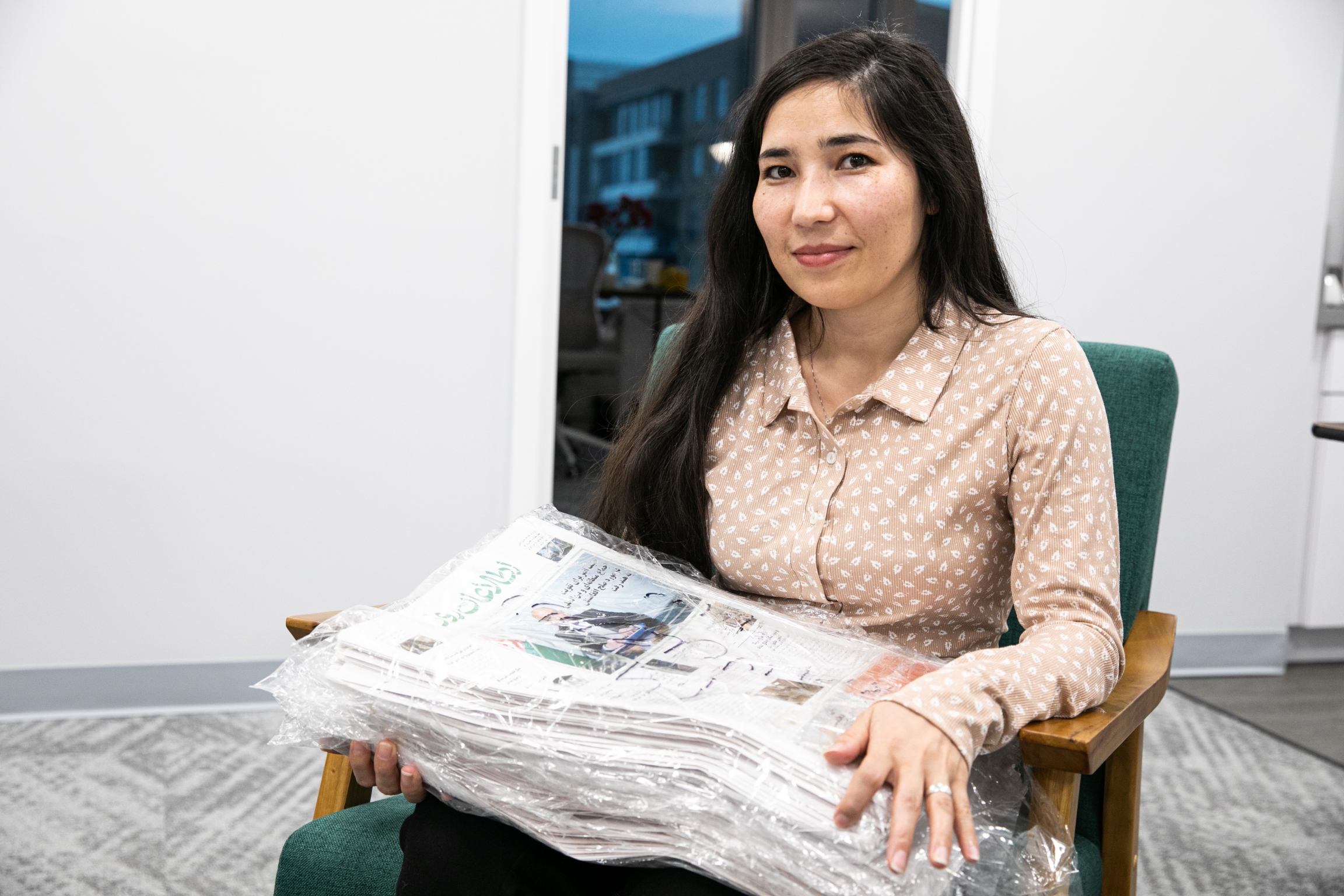 woman with paper