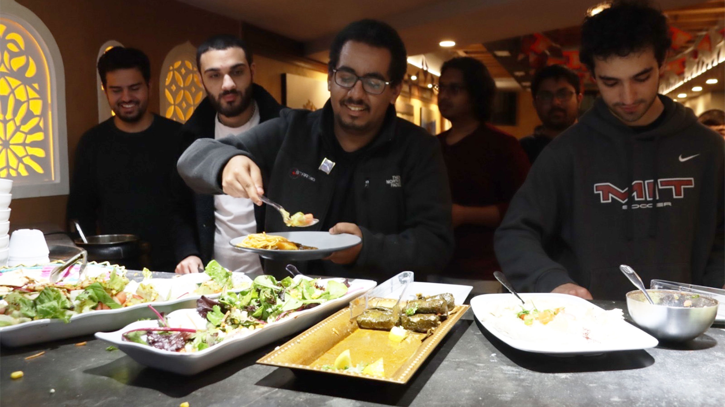 Customers are offered a buffet option at Bab al-Yemen during the Muslim holy month of Ramadan, Boson, Apr. 12, 2023.