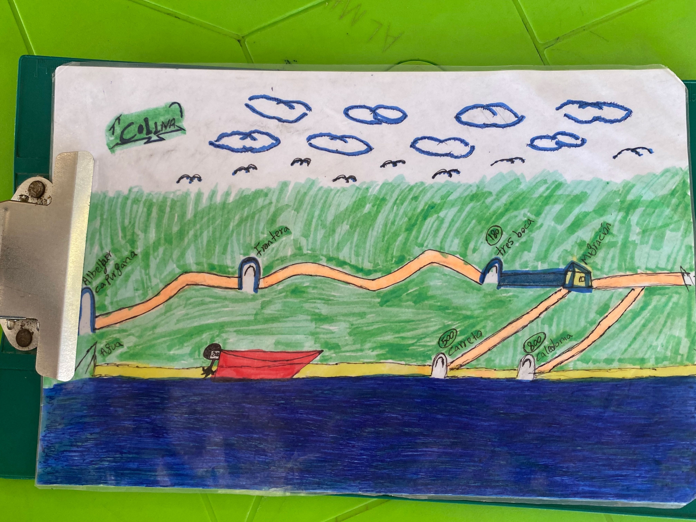 At the shelter in Capurgana, locals offer different routes across the rainforest, which are drawn on a small map. 