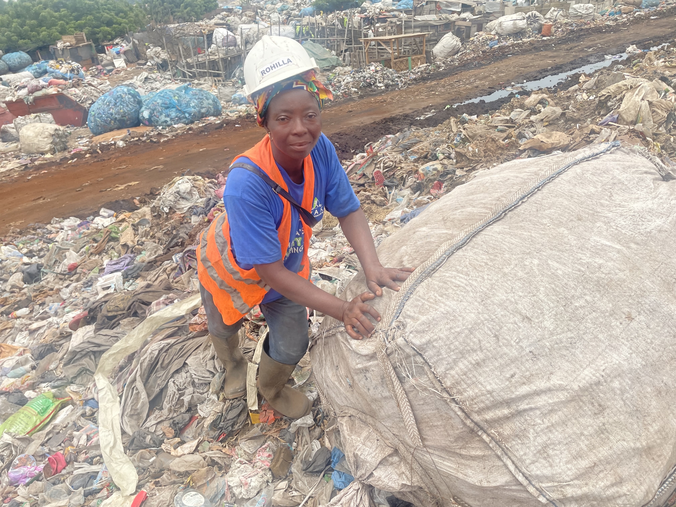 woman at landfill