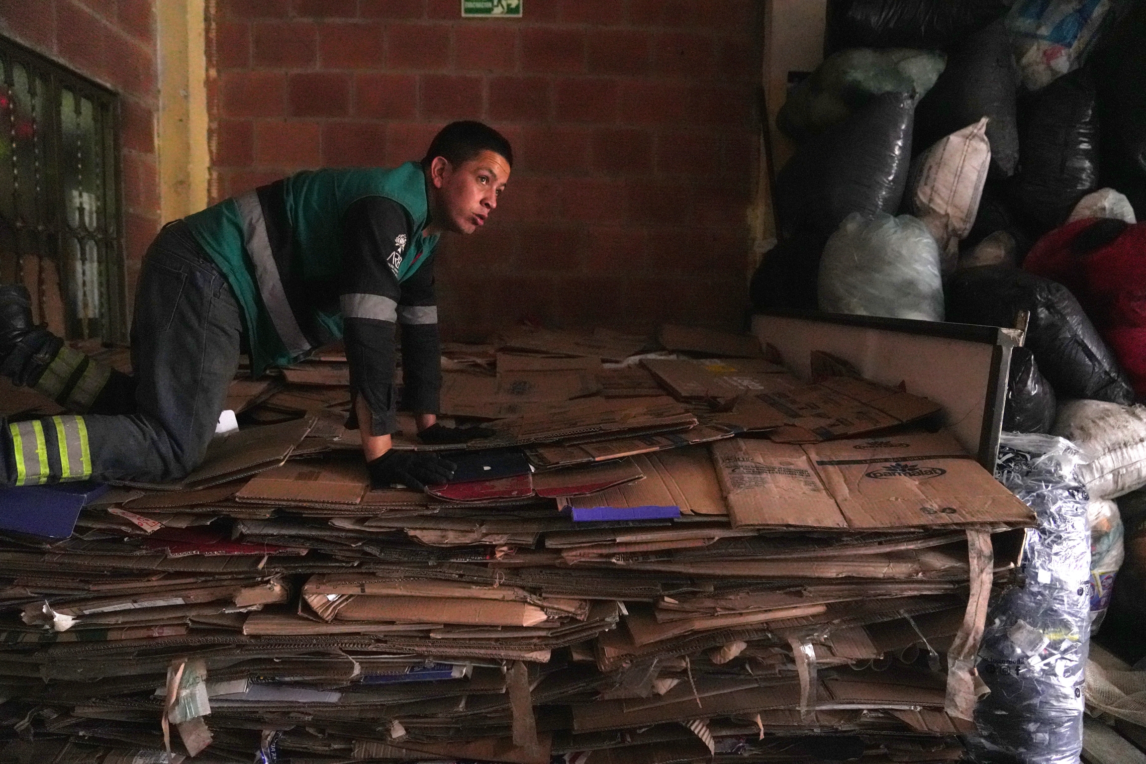 man with cardboard