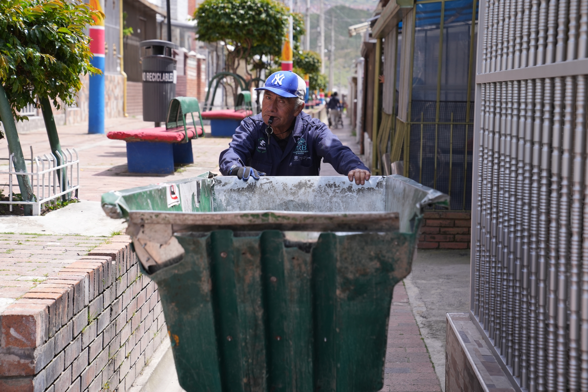 man with trash