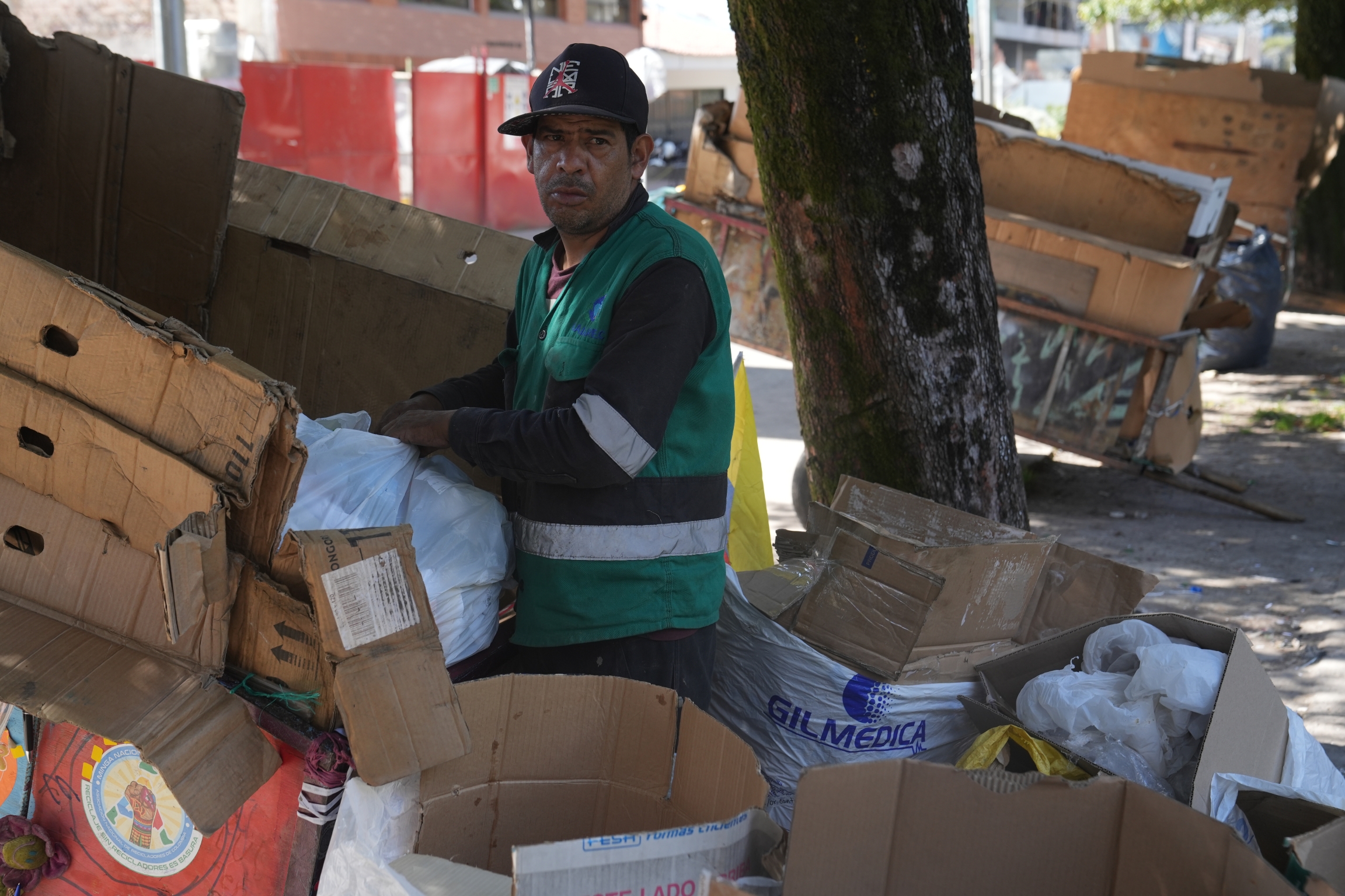 man with trash