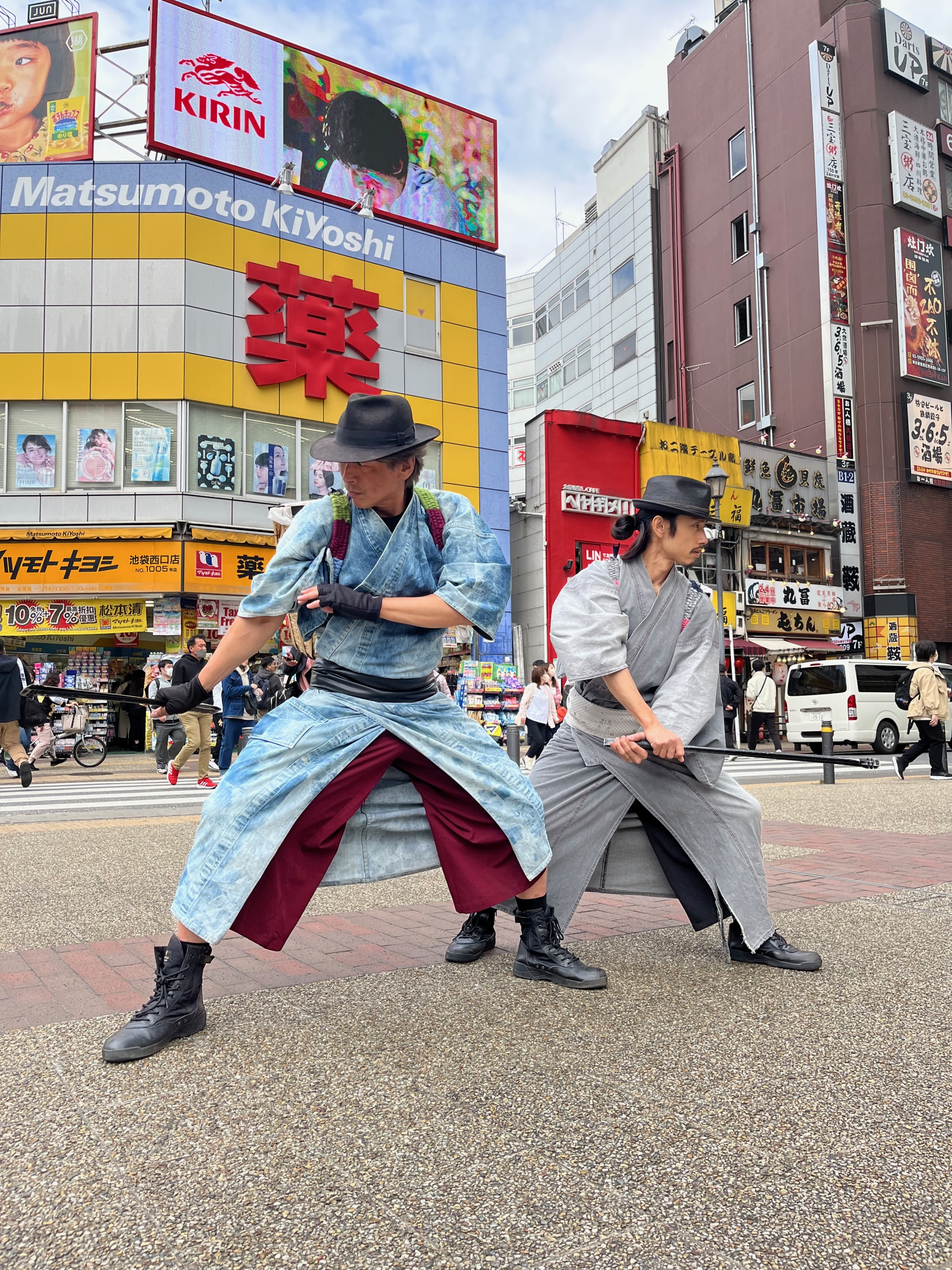 two men act as samurai