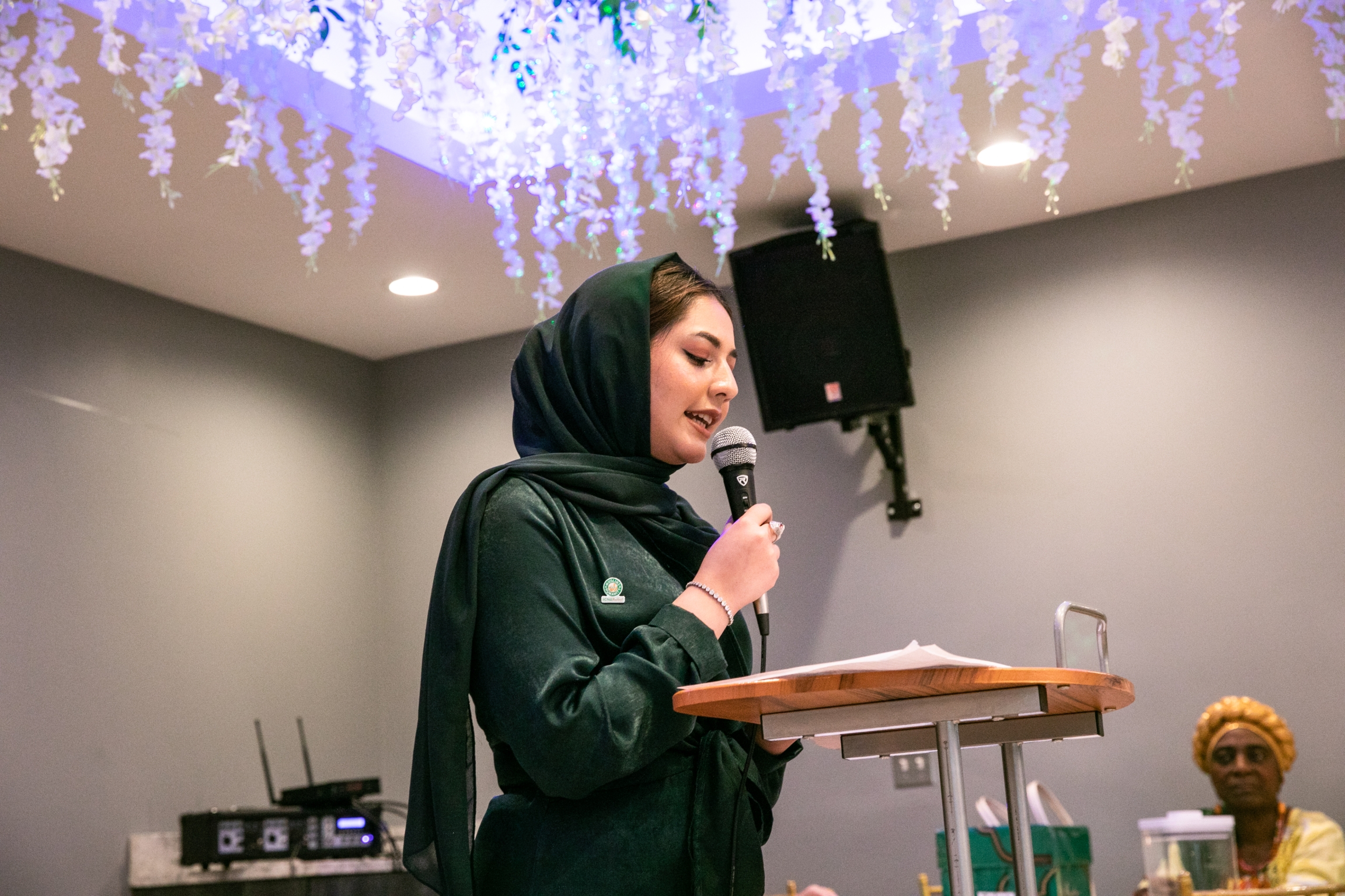 woman at podium