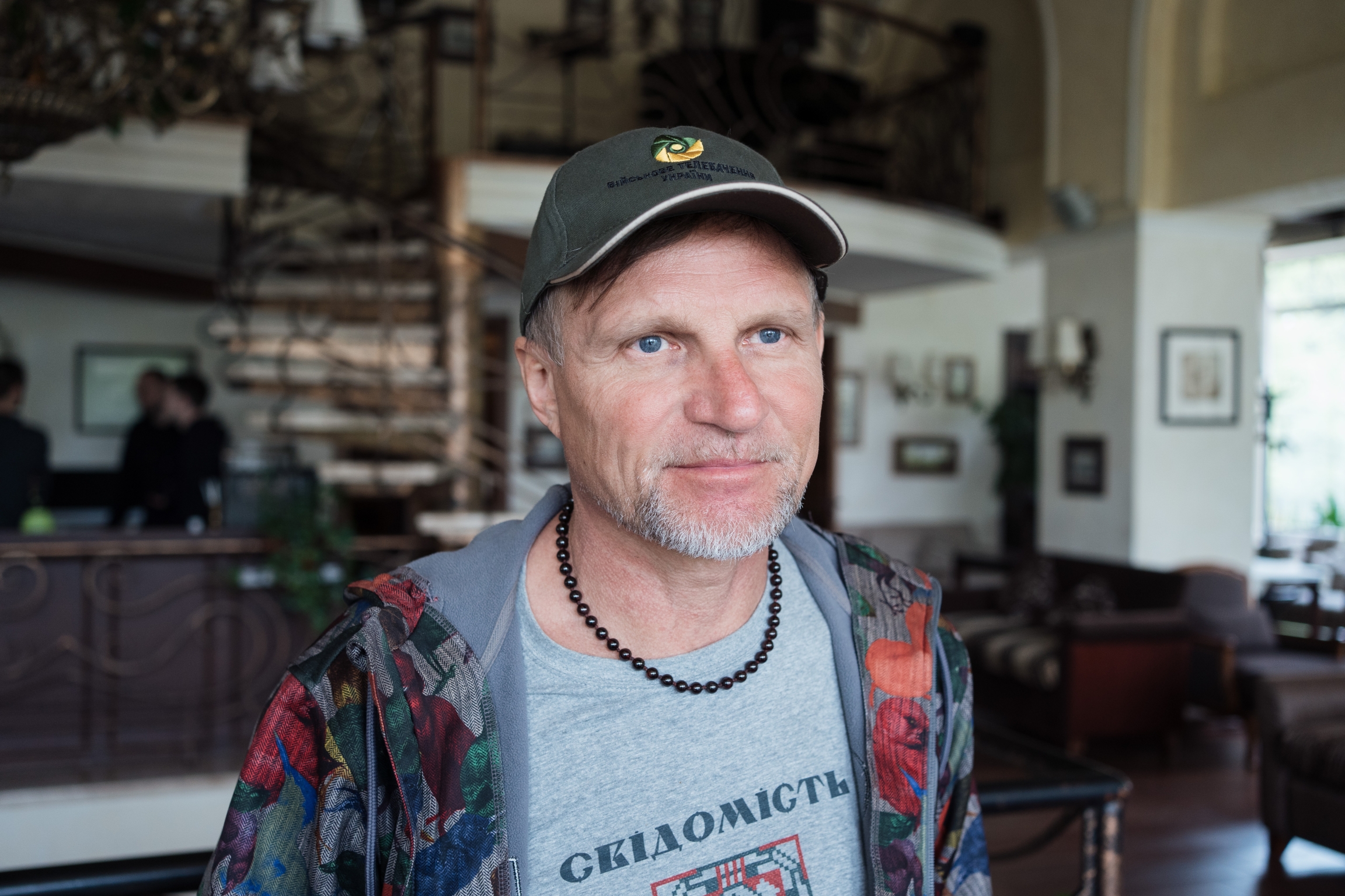 man with hat and T-shirt on