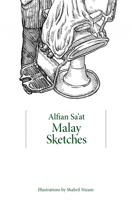 White book cover with line drawing of man in barber chair