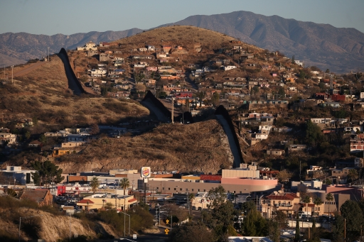 The US border with Mexico in Nogales, Arizona