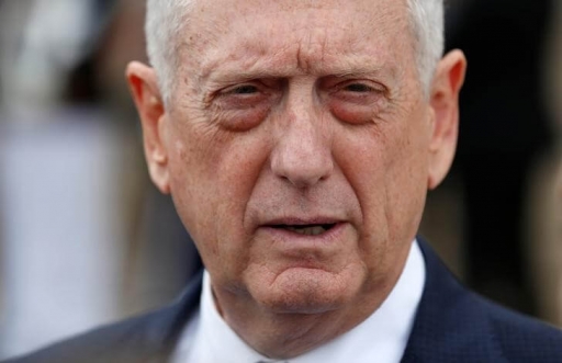 a closeup of Jim Mattis' face
