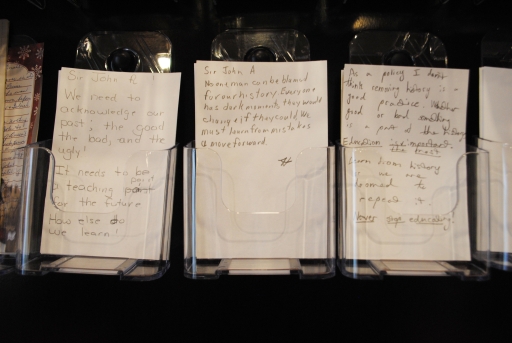 pieces of paper with written comments