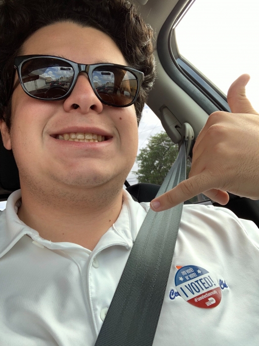 A selfie of 18-year-old Anthony Goyanes after he voted in the Florida primary, March 17, 2020. A selfie of 18-year-old Anthony Goyanes after he voted in the Florida primary, March 17, 2020.