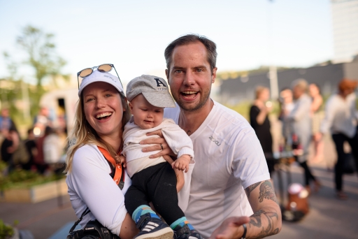 Linda Karlsson with Rasmus and their daughter, Alba A woman, man and child