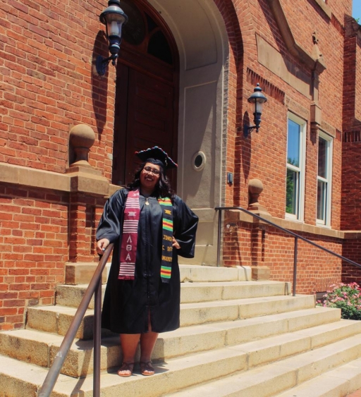 Madai Zamora, a former DACA recipient who moved to Mexico, graduated from Johnson C. Smith University, in Charlotte, North Carolina, earning a BA in English and Spanish in 2017. Madai Zamora, a former DACA recipient who moved to Mexico, graduated from Johnson C. Smith University, in Charlotte, North Carolina, earning a BA in English and Spanish in 2017.