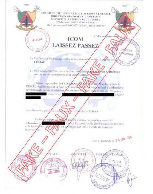 Scammers are using fake certificates with UNESCO's logo to convince art buyers to pay fees for the export of artworks. Scammers are using fake certificates with UNESCO's logo to convince art buyers to pay fees for the export of artworks.