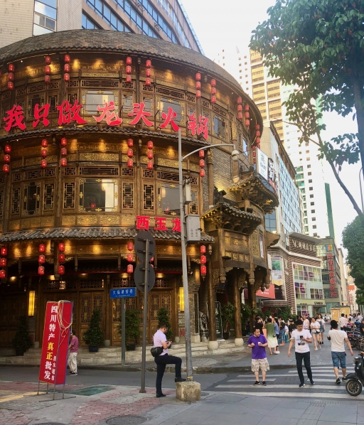 A street in Chengdu, China, a stop on both the ancient Silk Road and the new one.