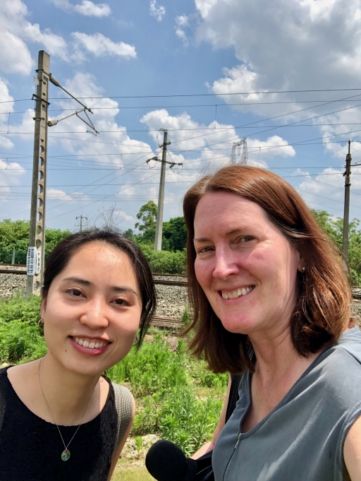 Mary Kay Magistad, right, reported from China with reporter Shuang Li, left, in June 2019. Mary Kay Magistad, right, reported from China with reporter Shuang Li, left, in June 2019.
