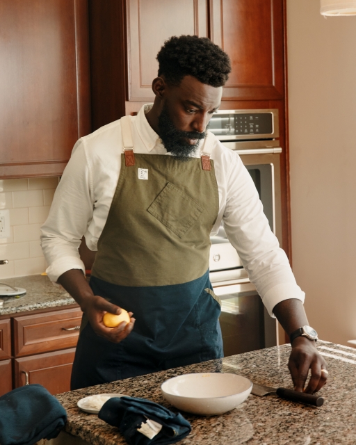 Ghanaian American chef Eric Adjepong is known for incorporating West African cuisine into his dishes. On Bravo’s "Top Chef," he made fufu and egusi soup for the judges. Ghanaian American chef Eric Adjepong is known for incorporating West African cuisine into his dishes.