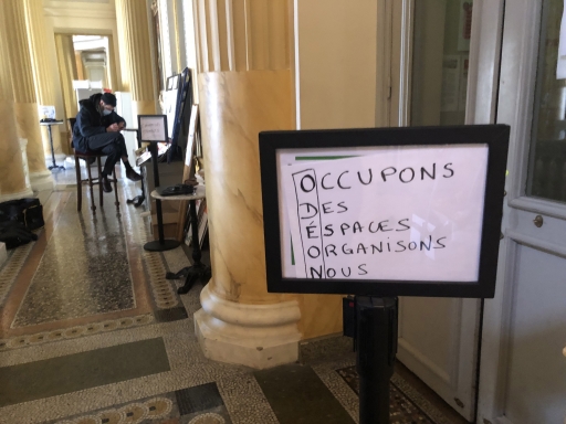 Odeon Theatre occupants are calling on the French government to reopen cultural spaces and expand unemployment benefits for artists. Odeon Theatre occupants are calling on the French government to reopen cultural spaces and expand unemployment benefits for artists.