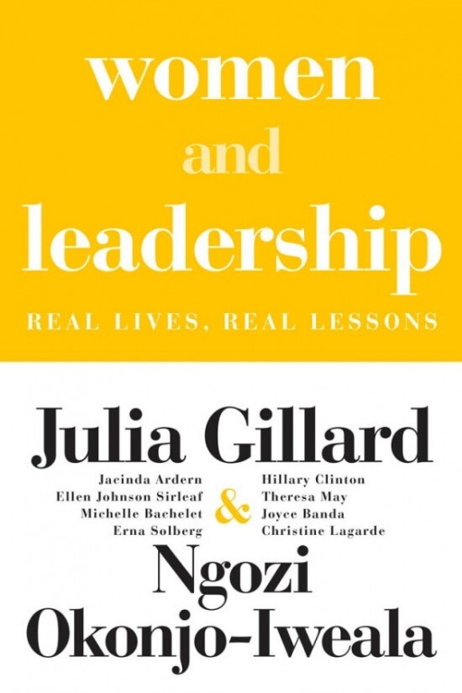 Ngozi Okonjo-Iweala discusses her book 'Women and Leadership' Yellow and white cover of the 'Women and Leadership' book