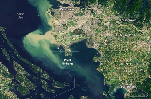 A map of Point Roberts, situated on a peninsula in the Puget Sound. A map of Point Roberts, situated on a peninsula in the Puget Sound.