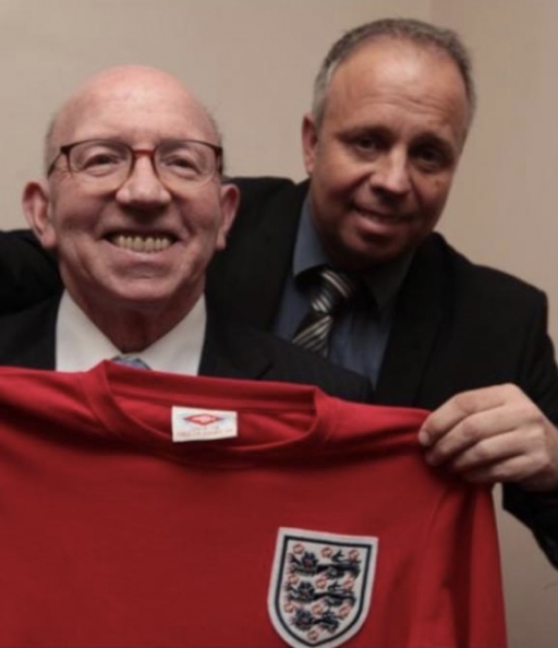 John Stiles with his late father, Nobby Stiles. John Stiles with his late father, Nobby Stiles.