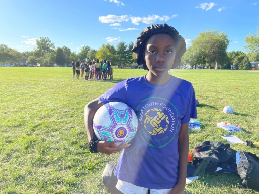 Sarah Ngandu poses seriously for her first photo as captain of her soccer team. She wasn't expecting to get all of the votes that she did. Sarah Ngandu poses seriously for her first photo as captain of her soccer team. She wasn't expecting to get all of the votes that she did.