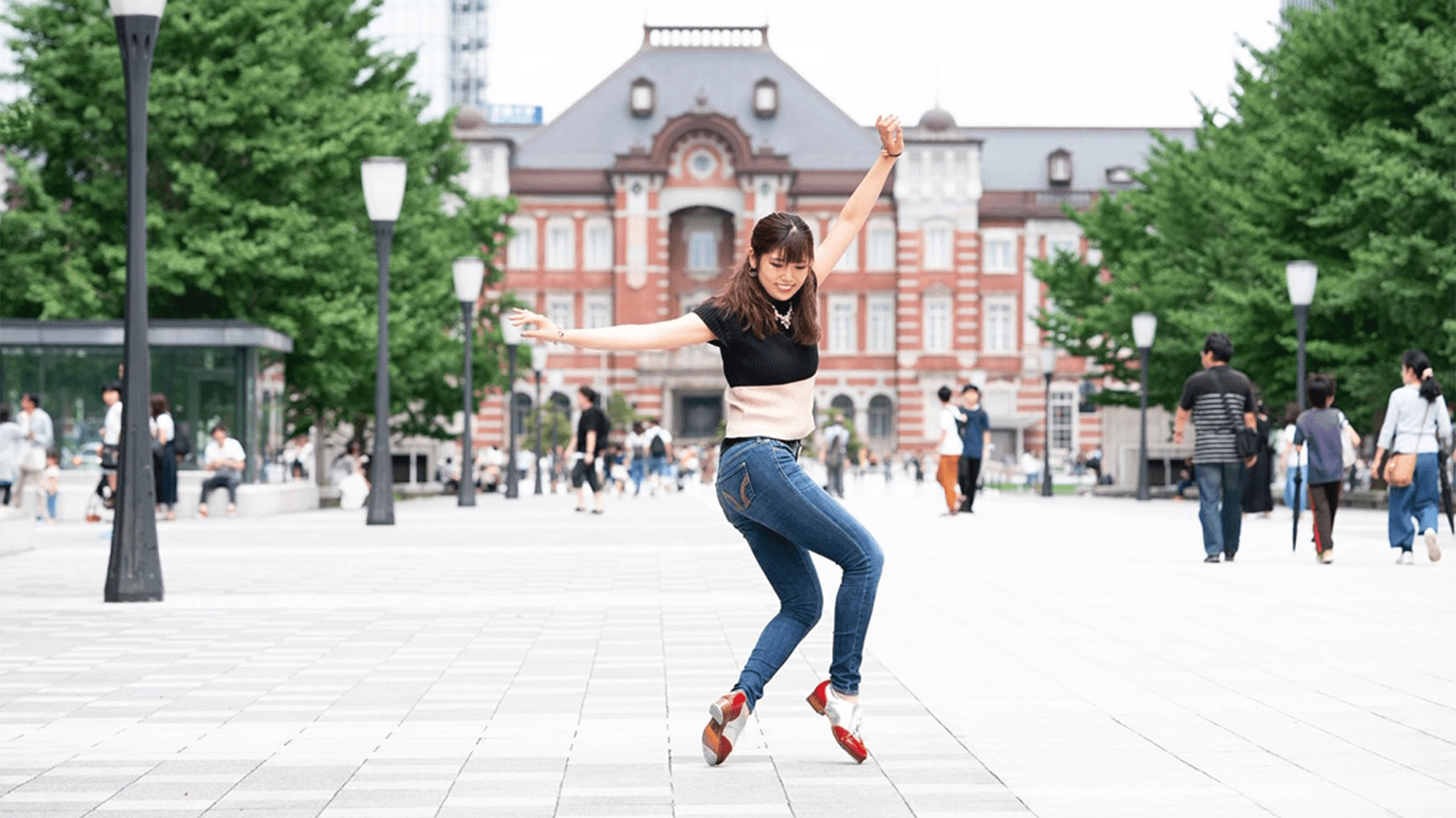 This tap dancer from Japan uses New York City landmarks as her backdrops