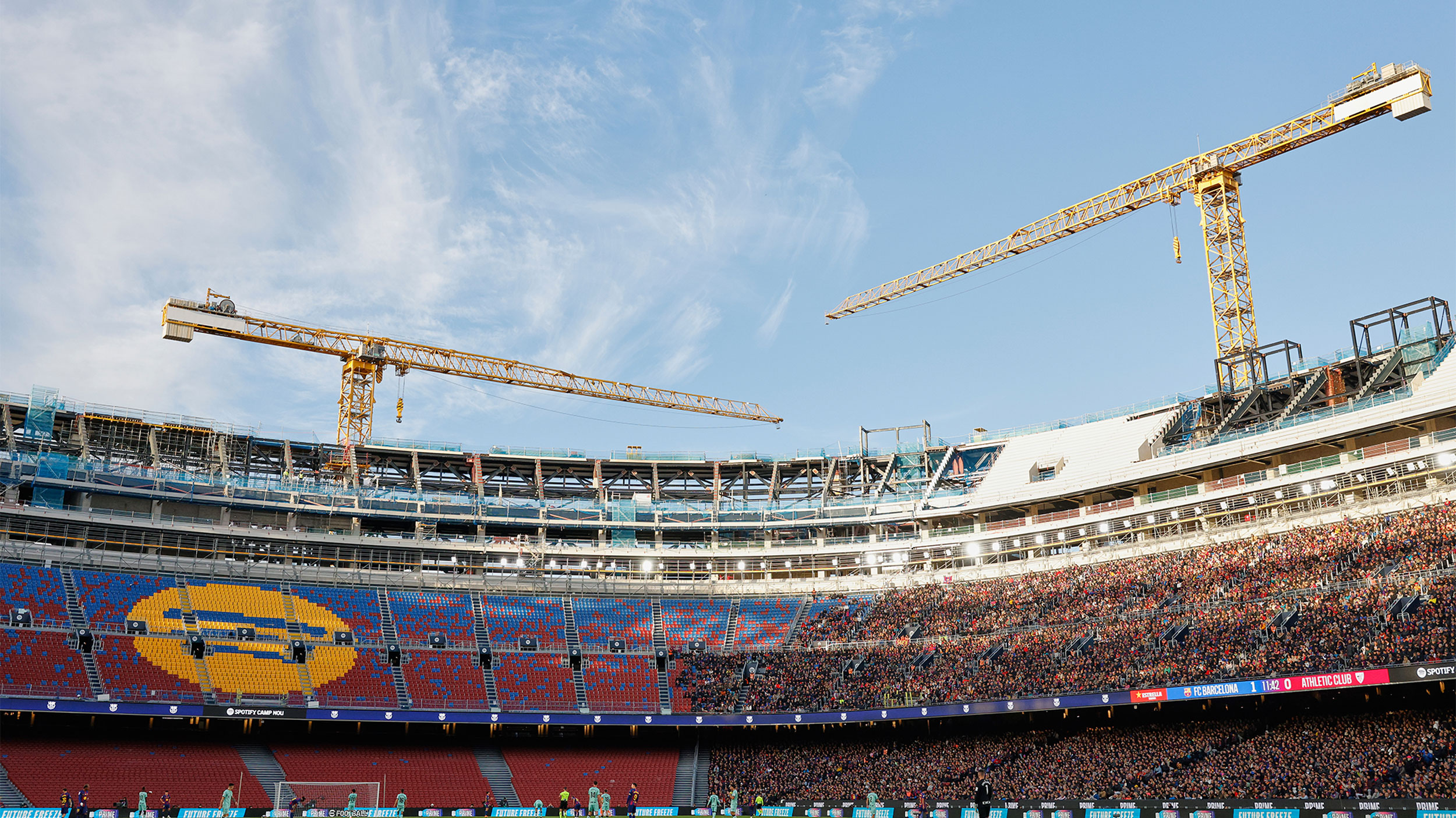 Foreign laborers protest working conditions and unfair pay for renovating Barça football stadium